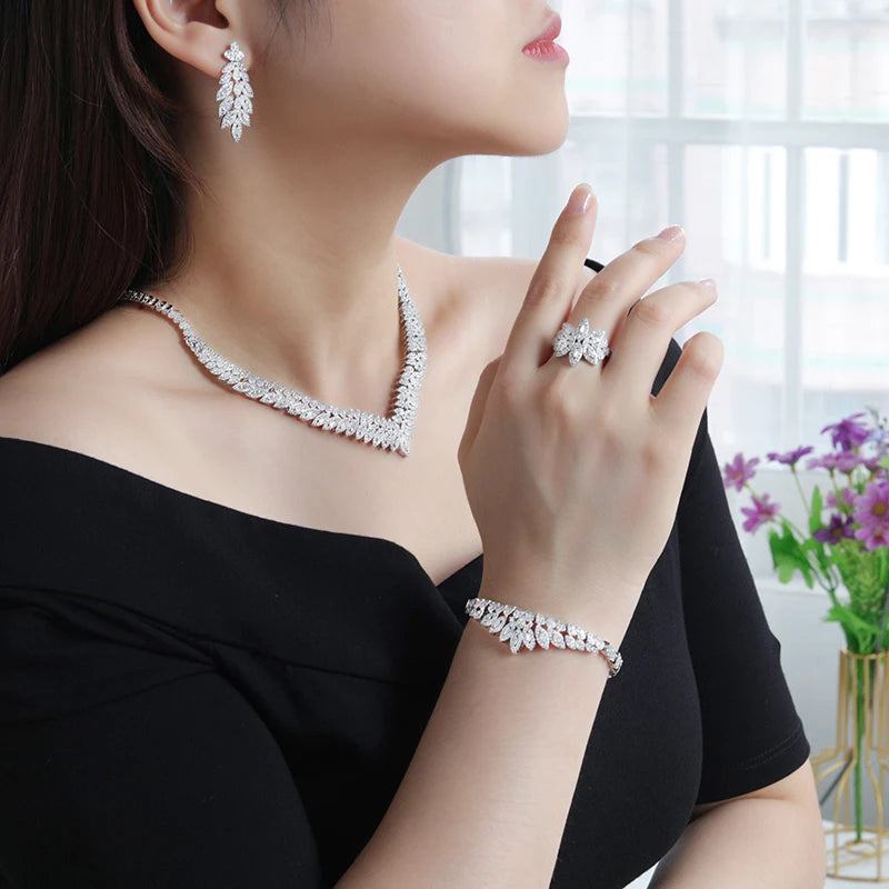 4-piece Cubic Zirconia Jewelry Set