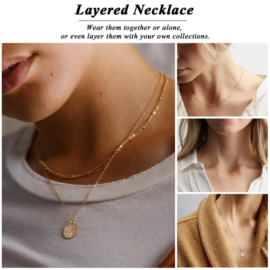 Hypoallergenic 18k Gold Multi-Layer Choker Necklace