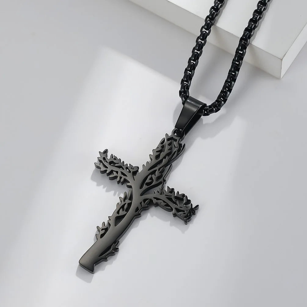Tree of Life Cut Cross necklace
