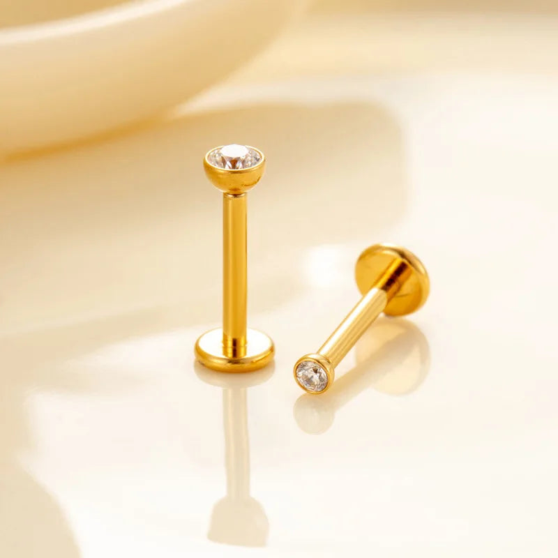 Lip Ring Push in Labret Ring Threadless Titanium Jewelry
