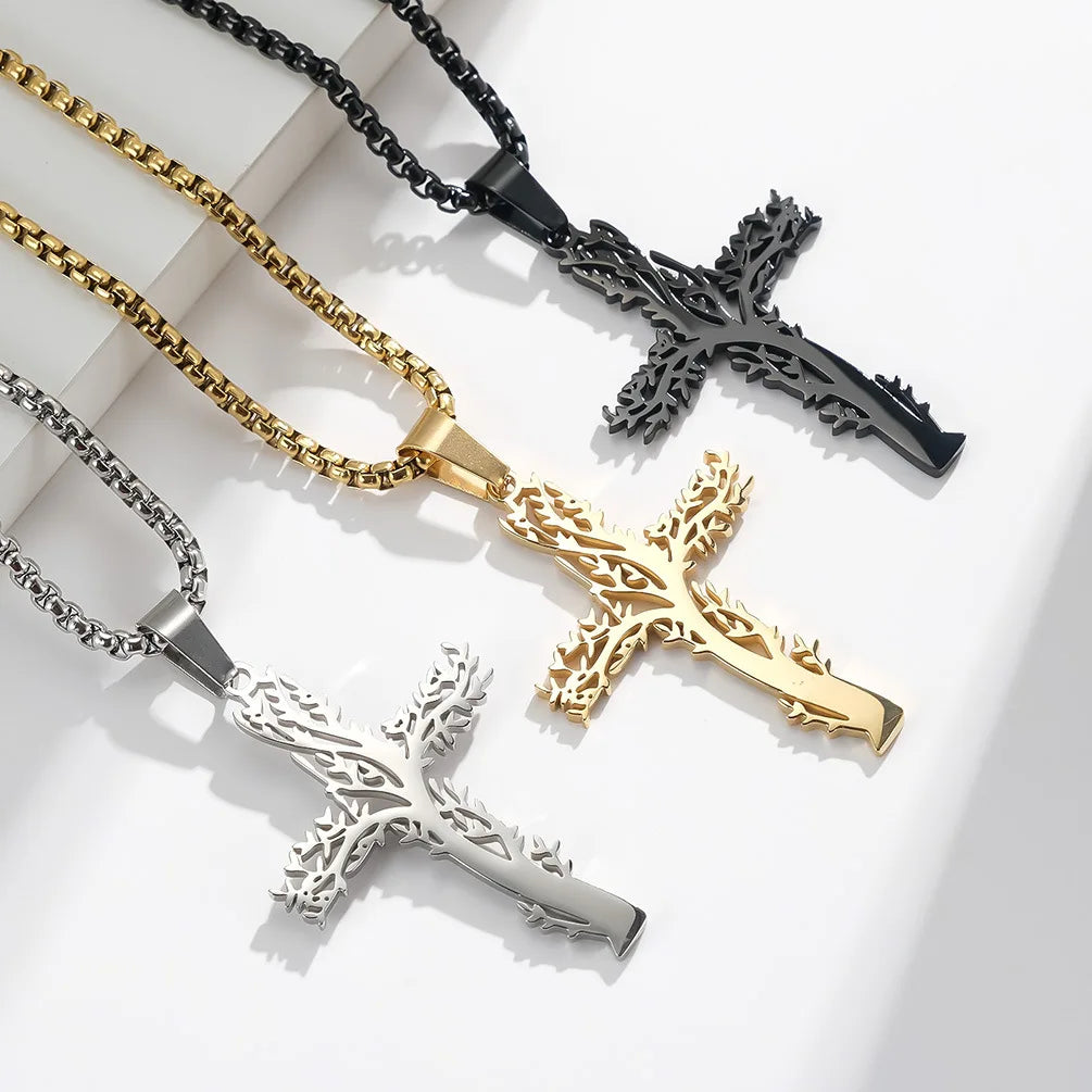 Tree of Life Cut Cross necklace