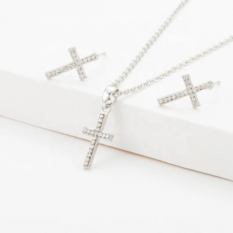 Cross Necklace & Earring