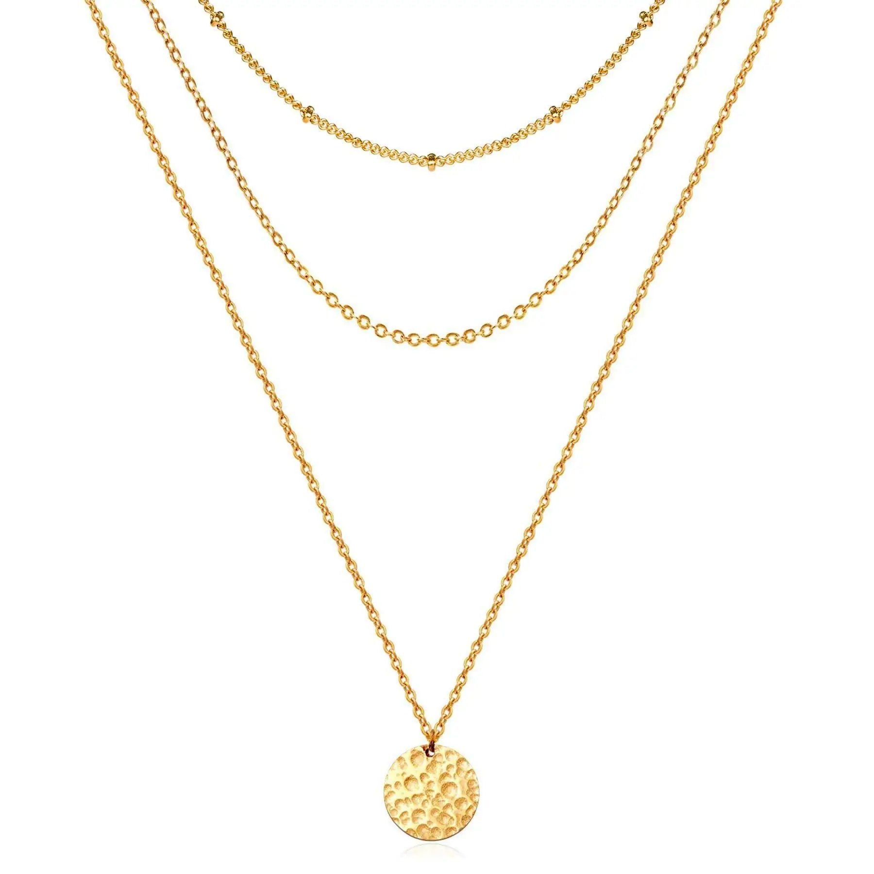 Hypoallergenic 18k Gold Multi-Layer Choker Necklace