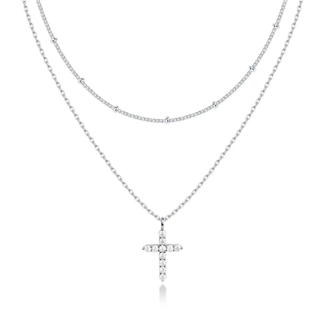 18K Gold Plated Double-Layer Cross Necklace