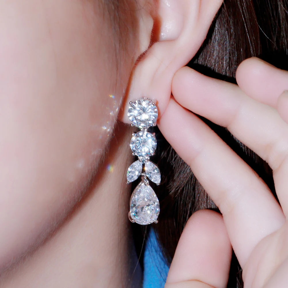 Water Drop Cubic Zirconia Earrings