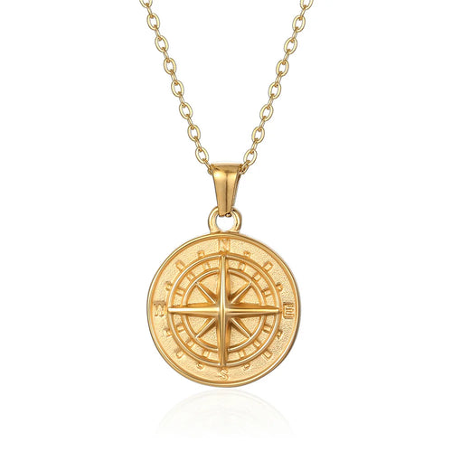 18k Gold Plated Compass Necklace