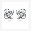 Sterling Silver Crystal Clover Earrings