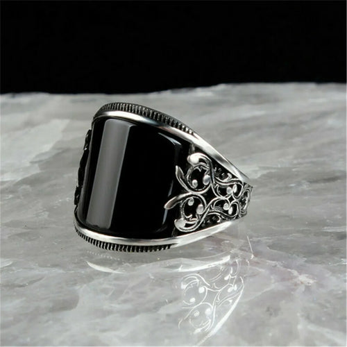 Black & chrome chunky ring
