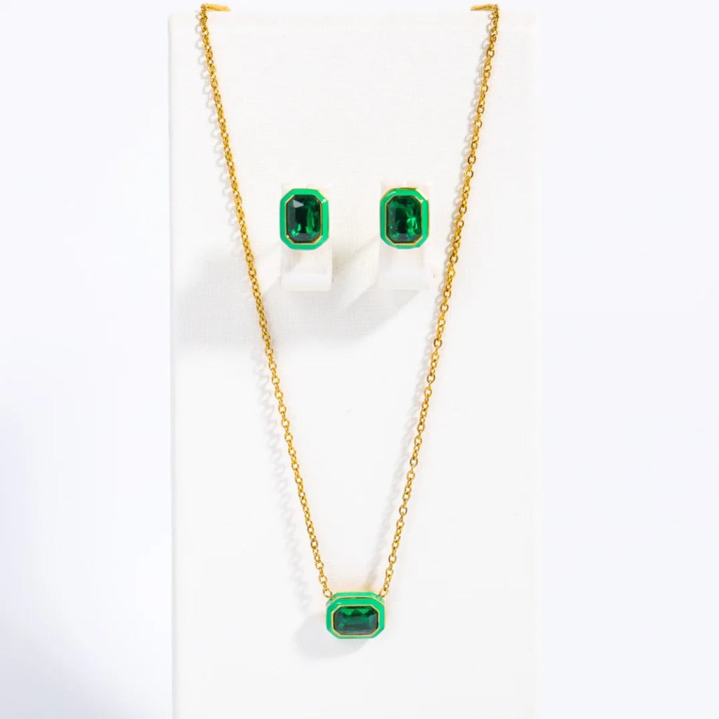 Zircon Necklace & Earrings