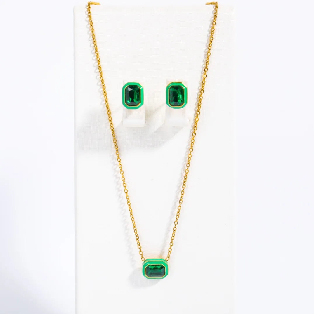 Zircon Necklace & Earrings