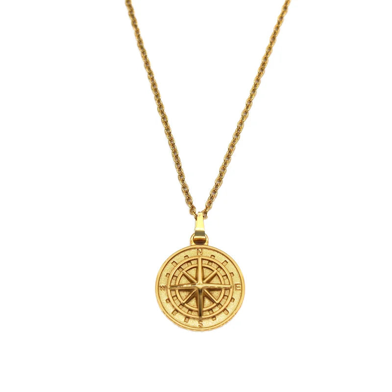 18k Gold Plated Compass Necklace