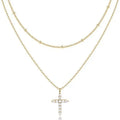18K Gold Plated Double-Layer Cross Necklace