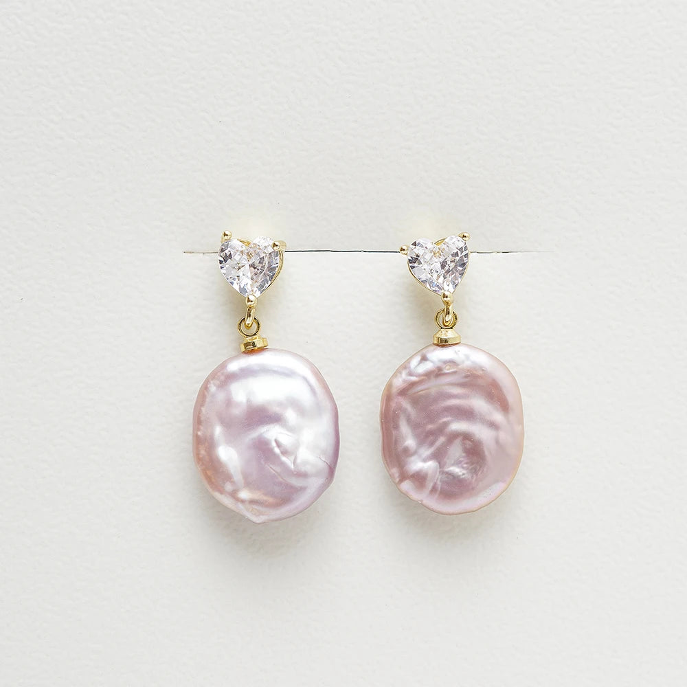 Natural Pearl Stud Drop Earring