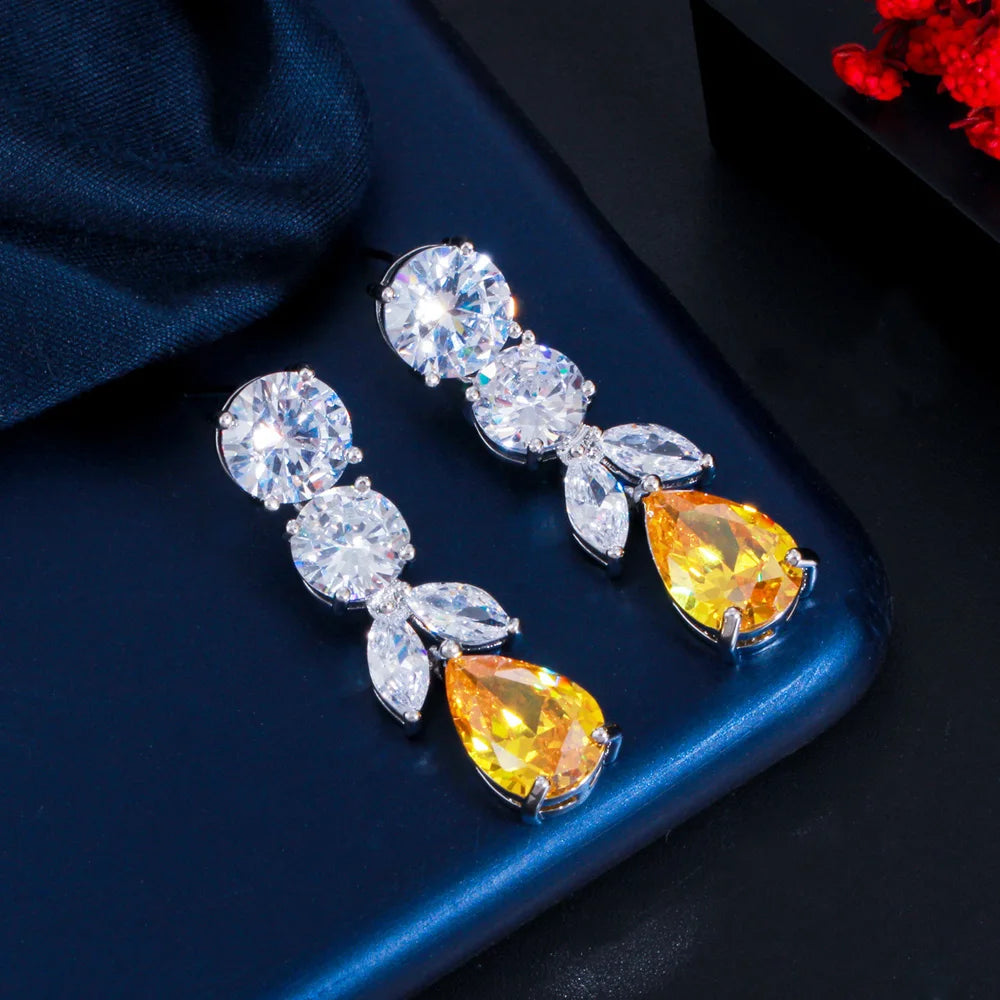 Water Drop Cubic Zirconia Earrings