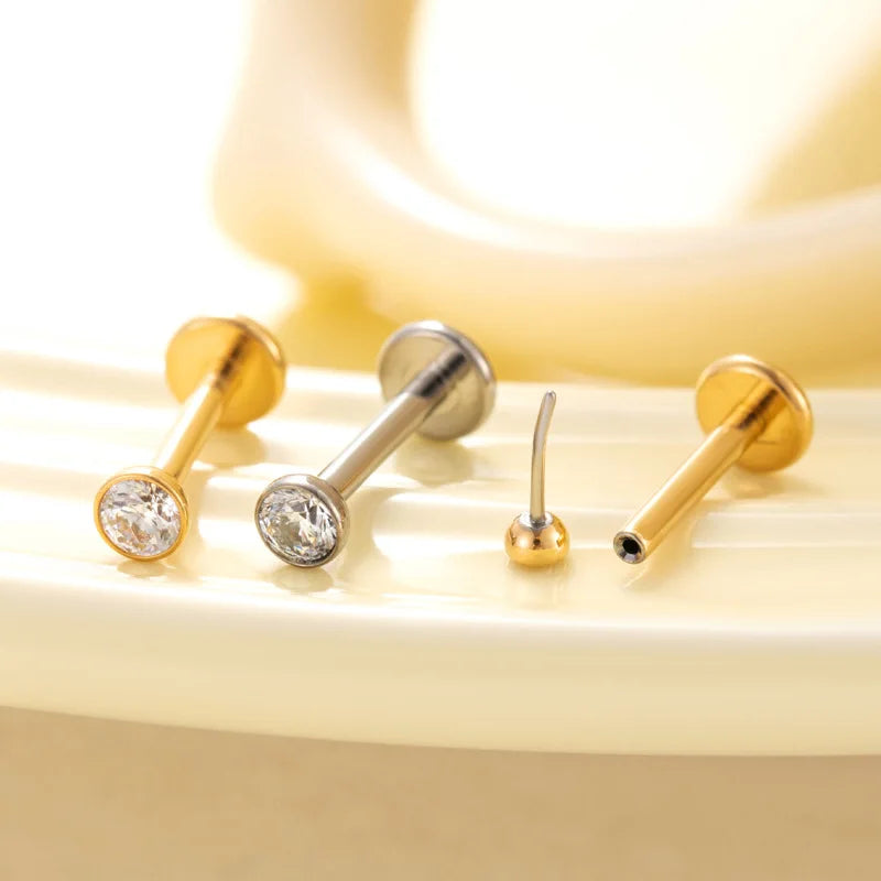 Lip Ring Push in Labret Ring Threadless Titanium Jewelry