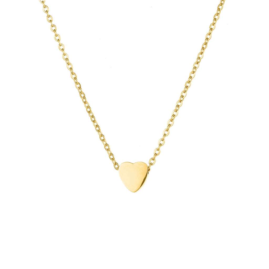 14K Gold Heart Charm Necklace