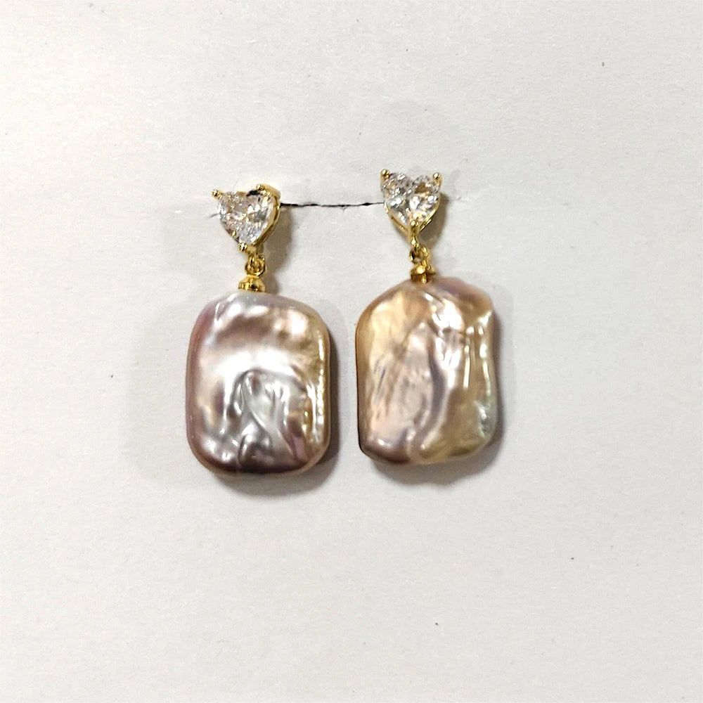 Natural Pearl Stud Drop Earring