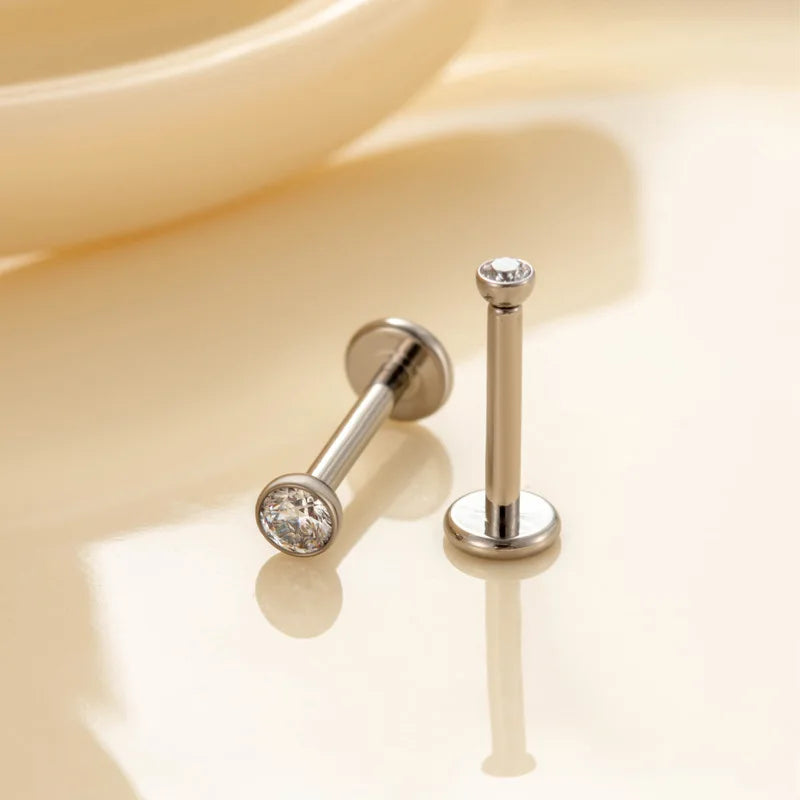 Lip Ring Push in Labret Ring Threadless Titanium Jewelry