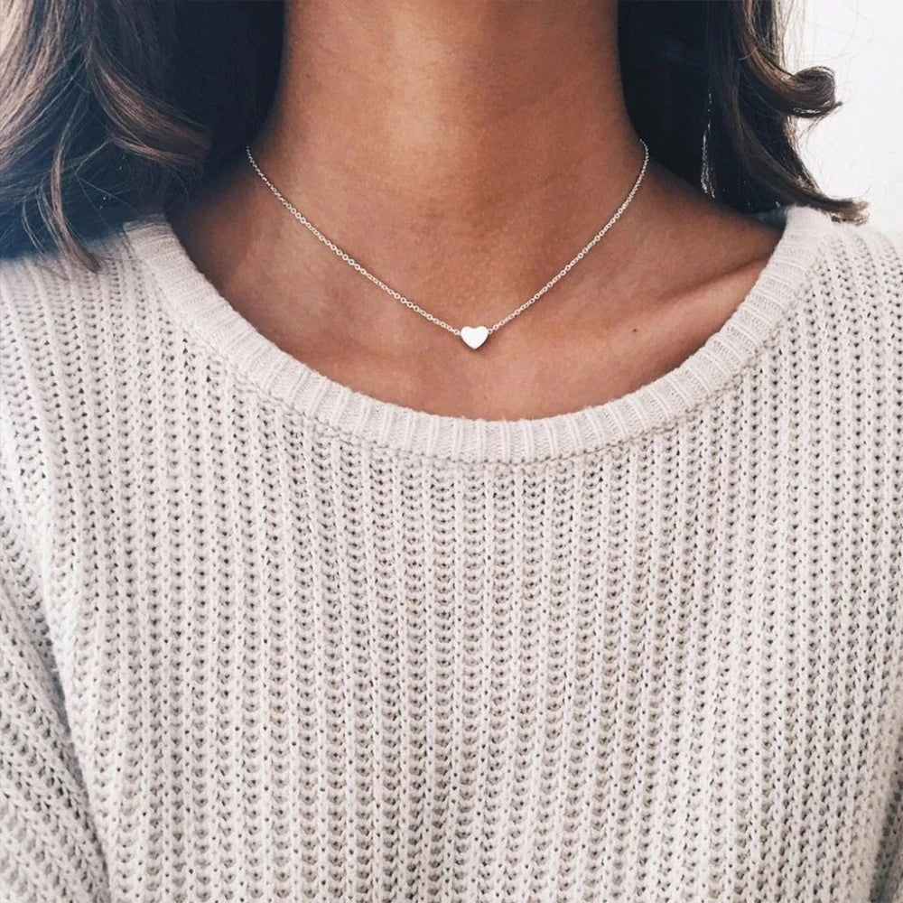 14K Gold Heart Charm Necklace