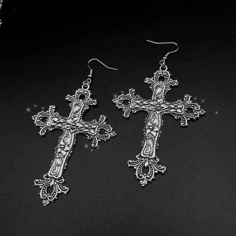 Baroque Cross Earrings