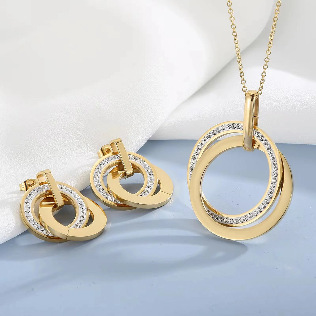 Stainless Steel Circle Jewelry Set