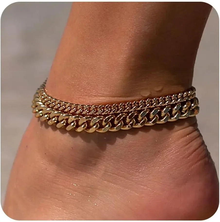 Gold Ankle Bracelets Waterproof