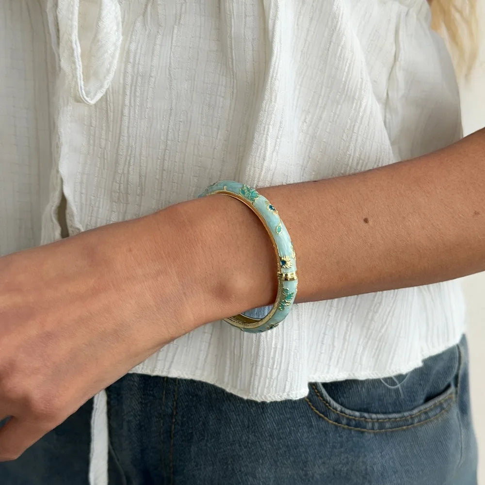 Gold Bangle and enamel bangles Hand Bracelets