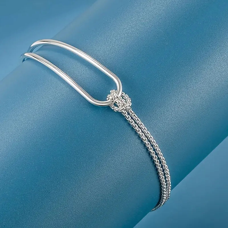 Silver Minimalist Geometric Bracelet