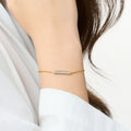Gold Bracelet with White Stones