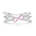 Silver pink Bow Ring