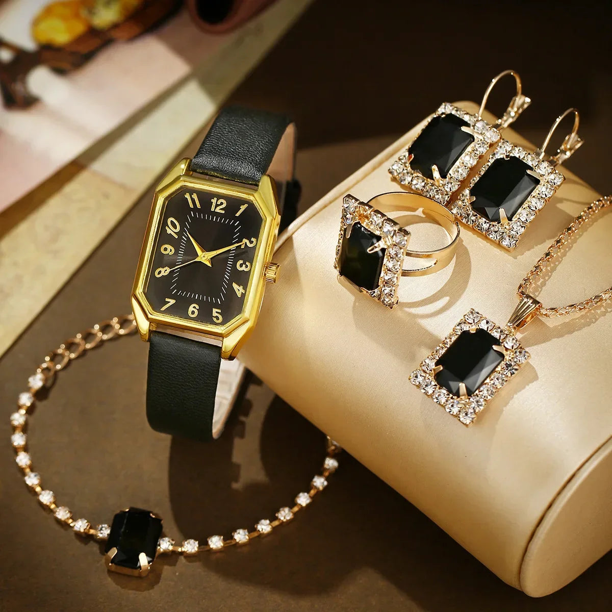 Ladies Wristwatch,Ring,Necklace, Earrings set