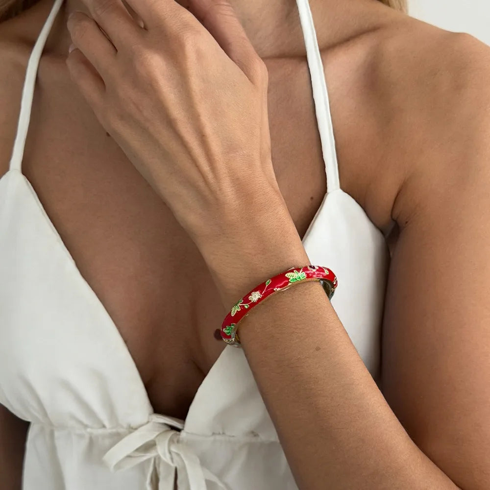 Gold Bangle and enamel bangles Hand Bracelets