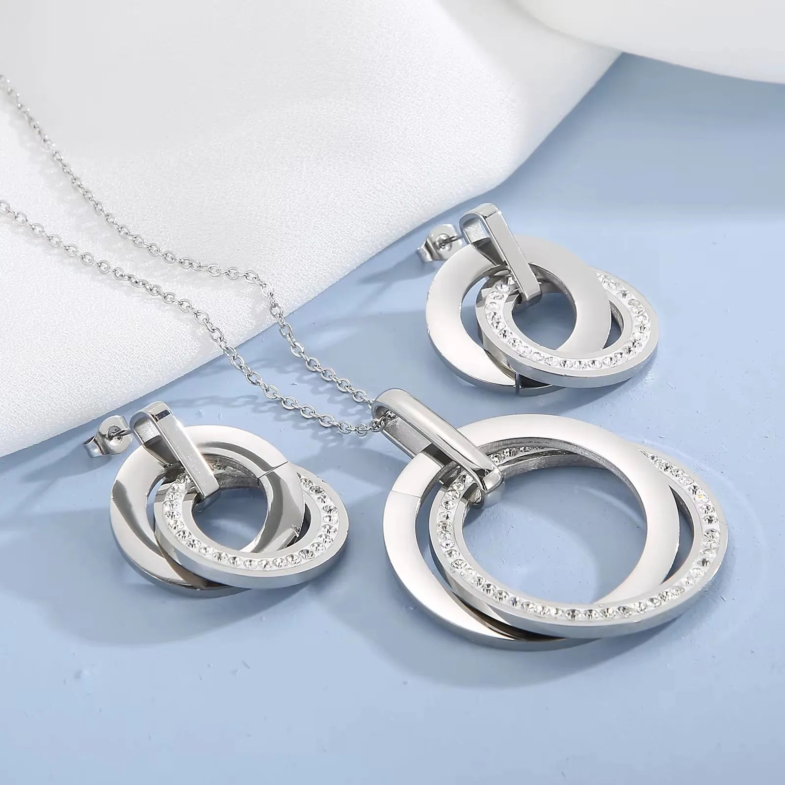 Stainless Steel Circle Jewelry Set