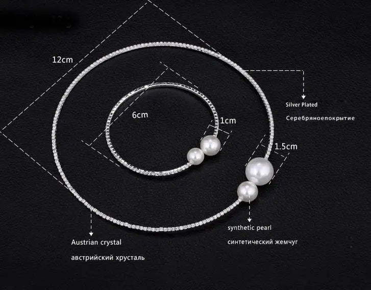 Pearl Jewelry Set:               Bracelet, Necklace, Earrings