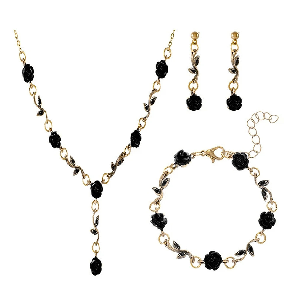 4pcs Jewelry Set, Bracelets, Necklace, Earrings Set