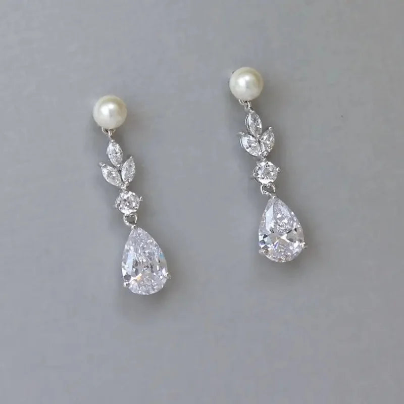 Zircon Pendant Earrings