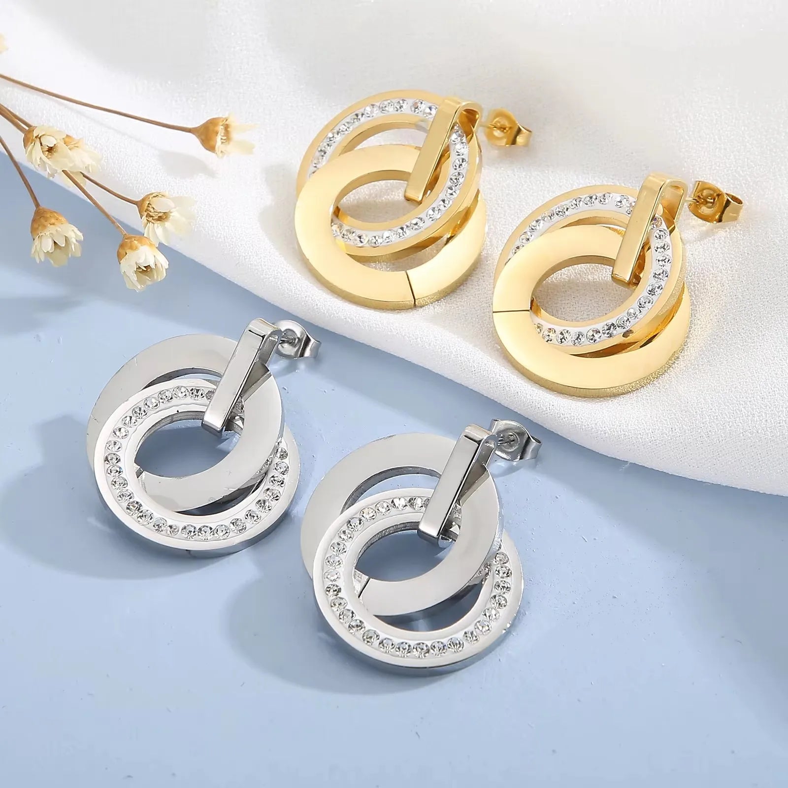 Stainless Steel Circle Jewelry Set