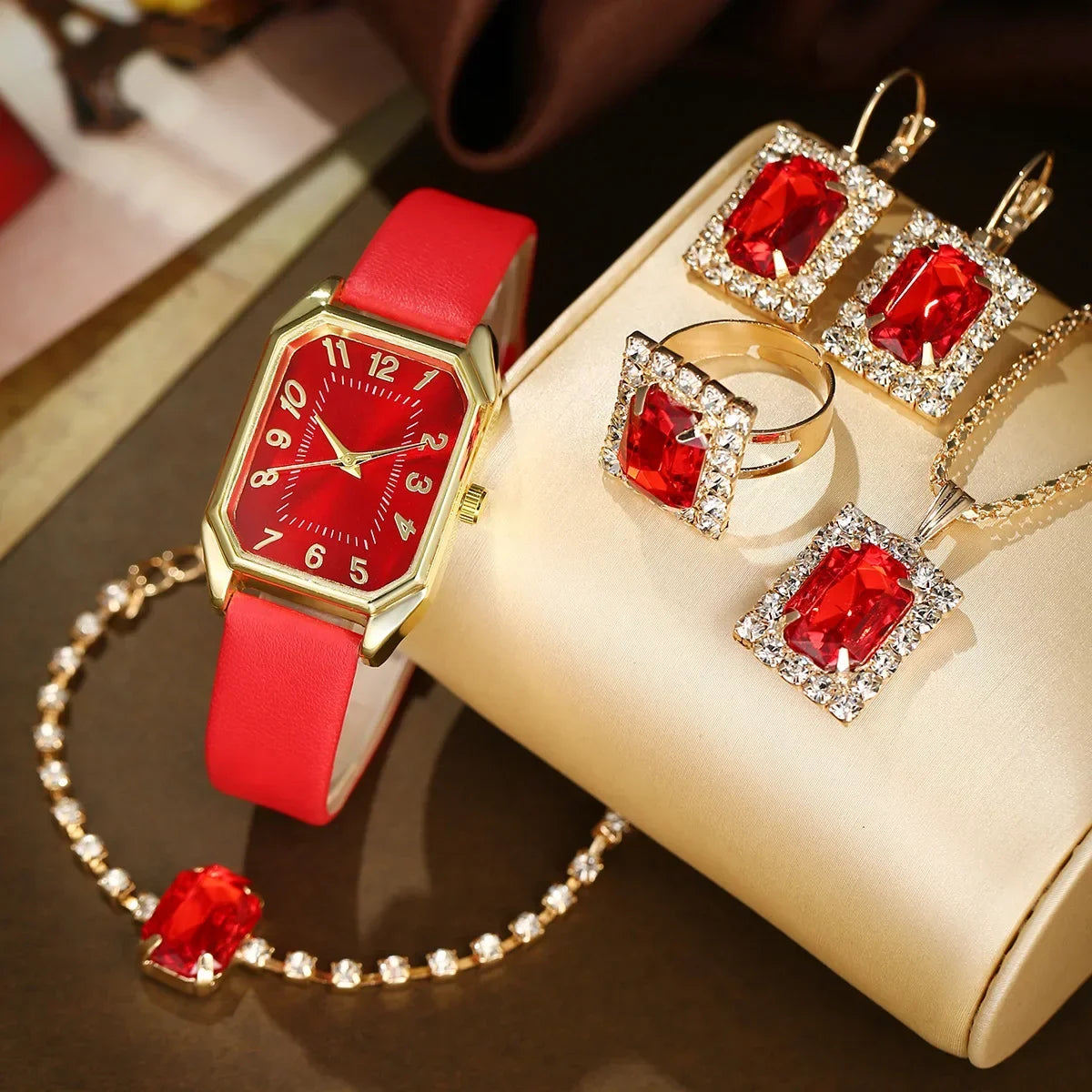 Ladies Wristwatch,Ring,Necklace, Earrings set